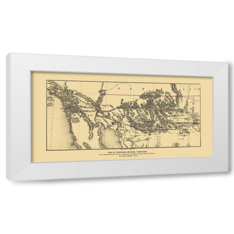 Arizona Proposed Territory - Gray 1857 White Modern Wood Framed Art Print by Gray