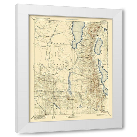 Alhambra California Sheet - USGS 1892 White Modern Wood Framed Art Print by USGS