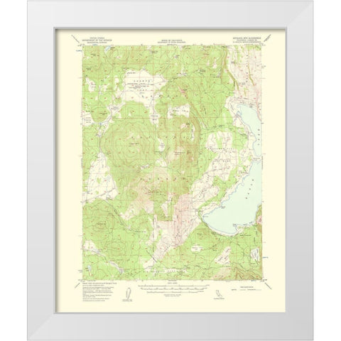 Antelope Mountain California Quad - USGS 1963 White Modern Wood Framed Art Print by USGS