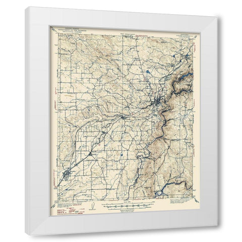 Auburn California Quad - USGS 1941 White Modern Wood Framed Art Print by USGS