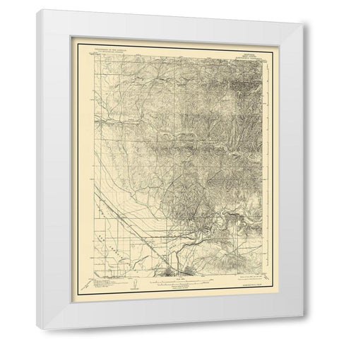 Bakersfield California Quad - USGS 1906 White Modern Wood Framed Art Print by USGS