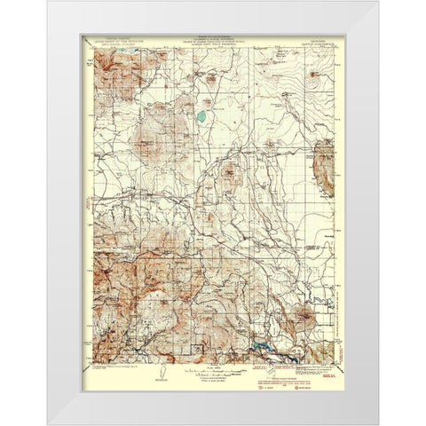 Bartle California Quad - USGS 1939 White Modern Wood Framed Art Print by USGS