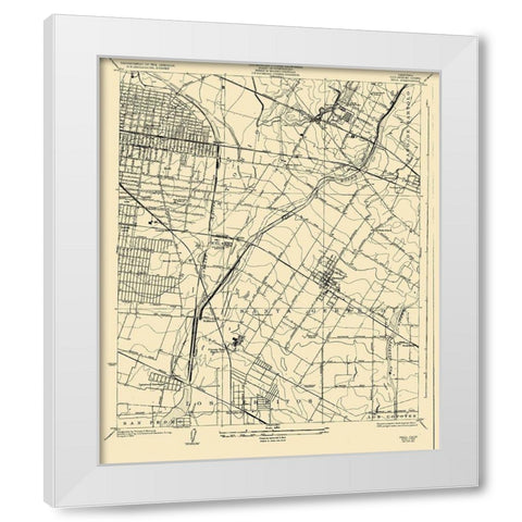 Bell California Quad - USGS 1925 White Modern Wood Framed Art Print by USGS
