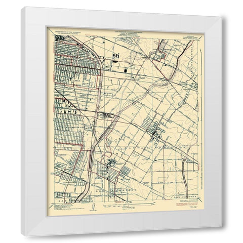 Bell California Quad - USGS 1936 White Modern Wood Framed Art Print by USGS