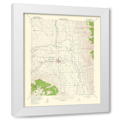 Bishop California Quad - USGS 1963 White Modern Wood Framed Art Print by USGS