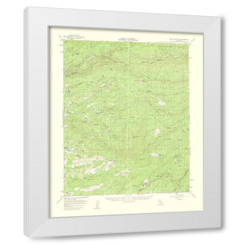Blue Mountain California Quad - USGS 1963 White Modern Wood Framed Art Print by USGS
