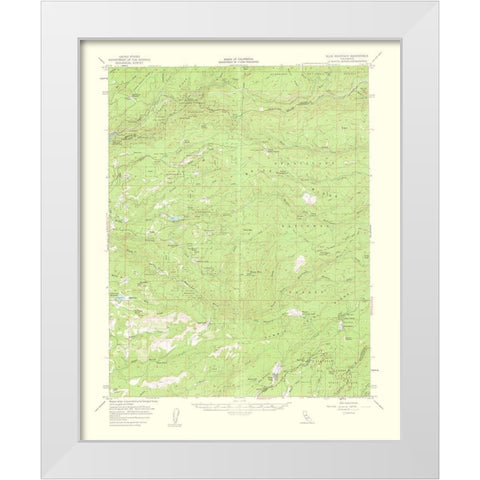 Blue Mountain California Quad - USGS 1963 White Modern Wood Framed Art Print by USGS