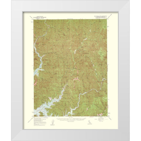 Bollibokka Mountain California Quad - USGS 1959 White Modern Wood Framed Art Print by USGS