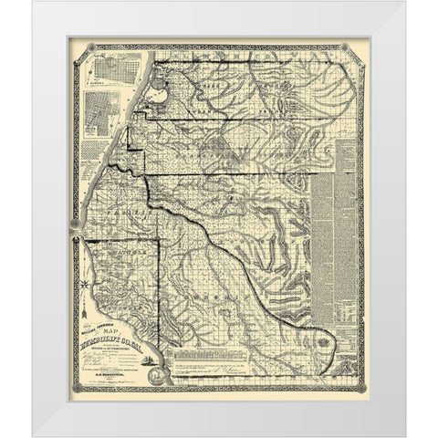 Humboldt California Landowner - Doolittle 1865 White Modern Wood Framed Art Print by Doolittle