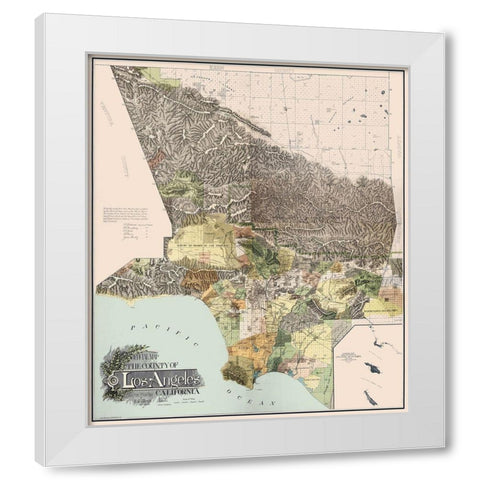 Los Angeles California - Wright 1898 White Modern Wood Framed Art Print by Wright
