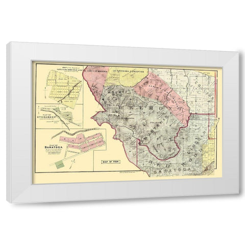 Santa Clara California Landowner - Thomas 1876 White Modern Wood Framed Art Print by Thomas