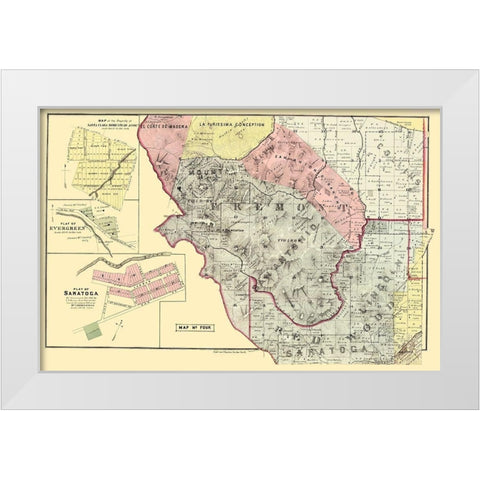 Santa Clara California Landowner - Thomas 1876 White Modern Wood Framed Art Print by Thomas
