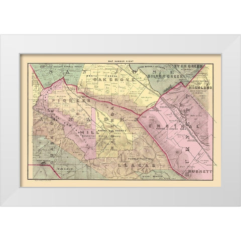 Santa Clara West Central California Landowner White Modern Wood Framed Art Print by Thomas