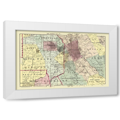Santa Clara Northeast California Landowner White Modern Wood Framed Art Print by Thomas