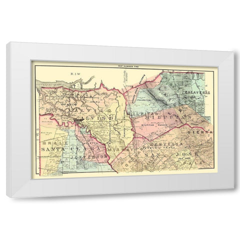 Santa Clara California Landowner - Thomas 1876 White Modern Wood Framed Art Print by Thomas
