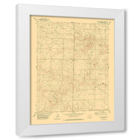 Battle Canyon Colorado Quad - USGS 1977 White Modern Wood Framed Art Print by USGS