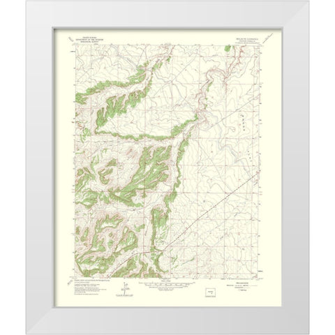 Beulah Colorado Quad - USGS 1965 White Modern Wood Framed Art Print by USGS