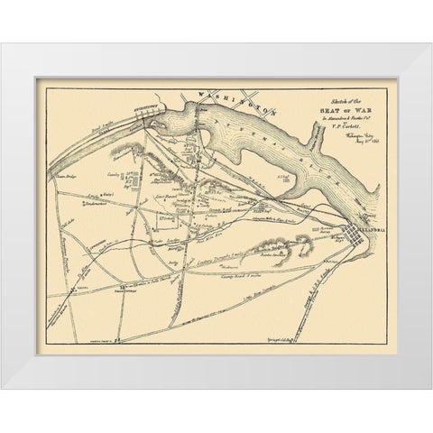 Alexandria Virginia Seat of War - Corbett 1861 White Modern Wood Framed Art Print by Corbett