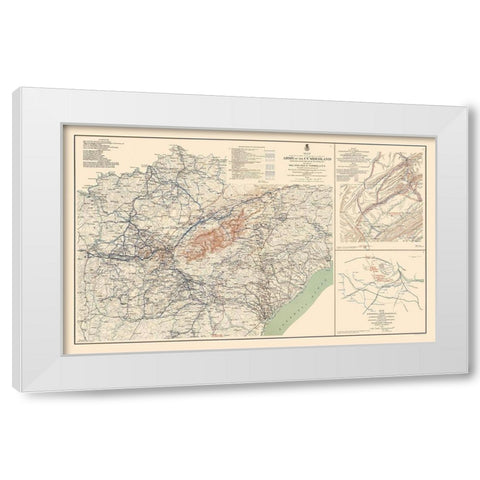 Army of Cumberland Campaigns - Ruger 1895 White Modern Wood Framed Art Print by Ruger