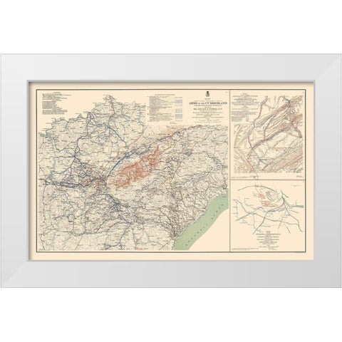 Army of Cumberland Campaigns - Ruger 1895 White Modern Wood Framed Art Print by Ruger