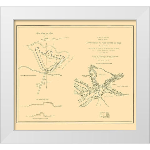 Approaches To Fort Butte La Rose Louisiana White Modern Wood Framed Art Print by Bache