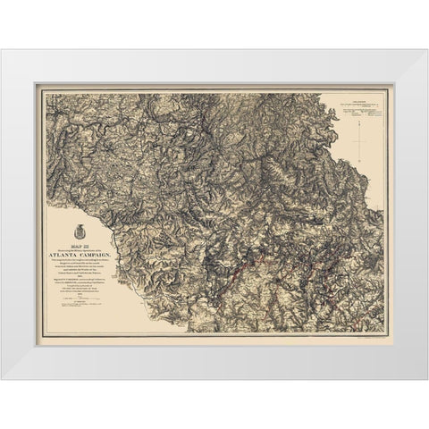 Atlanta Campaign III - Ruger 1864 White Modern Wood Framed Art Print by Ruger