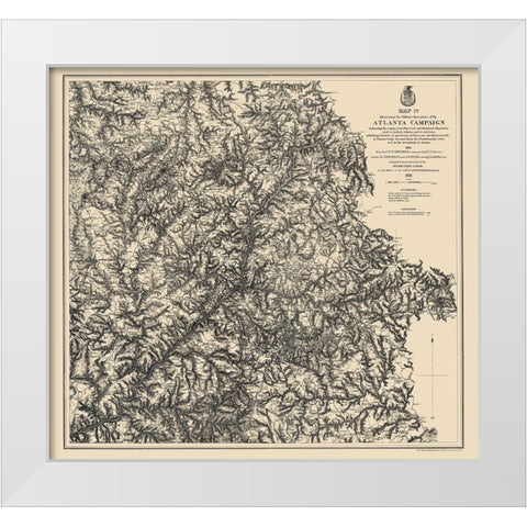 Atlanta Campaign IV - Ruger 1864 White Modern Wood Framed Art Print by Ruger