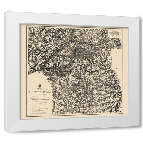 Atlanta Campaign V - Ruger 1864 White Modern Wood Framed Art Print by Ruger