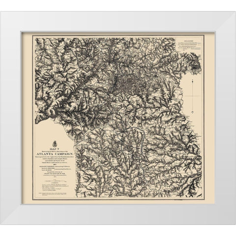 Atlanta Campaign V - Ruger 1864 White Modern Wood Framed Art Print by Ruger