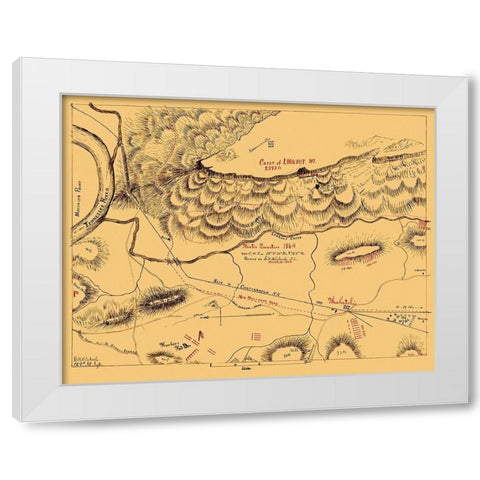 Lookout Mountain Battle Tennessee - Blakeslee White Modern Wood Framed Art Print by Blakeslee