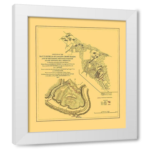 Battlefield of Logans Cross Roads - Ruger 1877 White Modern Wood Framed Art Print by Ruger