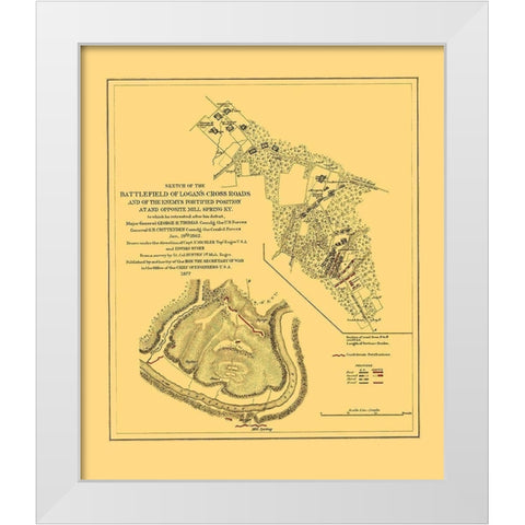 Battlefield of Logans Cross Roads - Ruger 1877 White Modern Wood Framed Art Print by Ruger