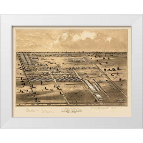 Camp Chase Near Columbus Ohio - Ruger 1860 White Modern Wood Framed Art Print by Ruger