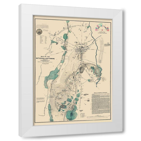 Battlefield of Gettysburg Pennsylvania - Lloyd White Modern Wood Framed Art Print by Lloyd