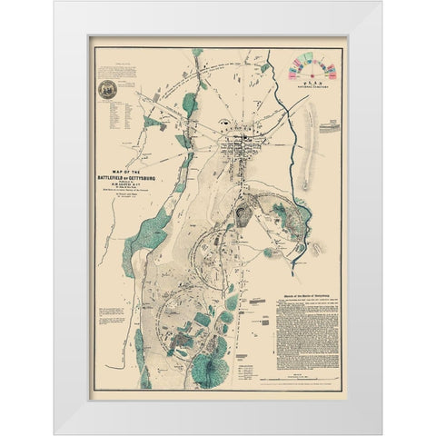 Battlefield of Gettysburg Pennsylvania - Lloyd White Modern Wood Framed Art Print by Lloyd