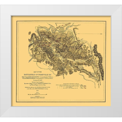 Battlefield of Perryville Kentucky - Ruger 1877 White Modern Wood Framed Art Print by Ruger