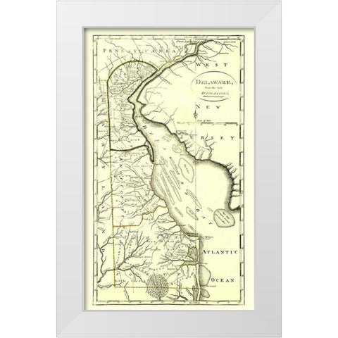Delaware - Carey 1814 White Modern Wood Framed Art Print by Carey