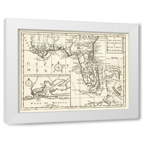 Florida - Gibson 1763 White Modern Wood Framed Art Print by Gibson