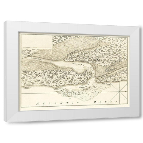 St Augustine Florida - Jefferys 1762 White Modern Wood Framed Art Print by Jefferys