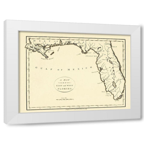 Florida - Stockdale 1794 White Modern Wood Framed Art Print by Stockdale