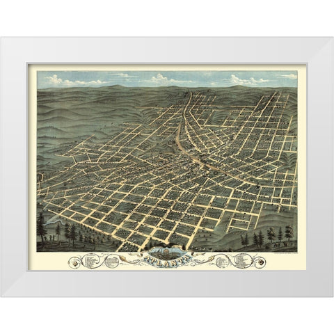 Atlanta Georgia - Ruger 1871 White Modern Wood Framed Art Print by Ruger