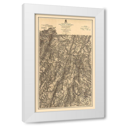 Atlanta Georgia Campaign - Ruger 1875 White Modern Wood Framed Art Print by Ruger