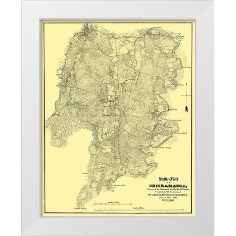 Chickamauga Georgia Battlefield - Boyd 1864 White Modern Wood Framed Art Print by Boyd