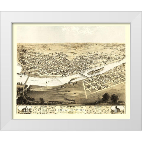 Cedar Rapids Iowa - Ruger 1868 White Modern Wood Framed Art Print by Ruger