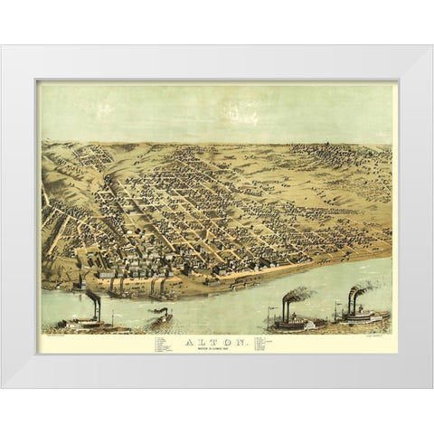 Alton Illinois - Ruger 1867 White Modern Wood Framed Art Print by Ruger