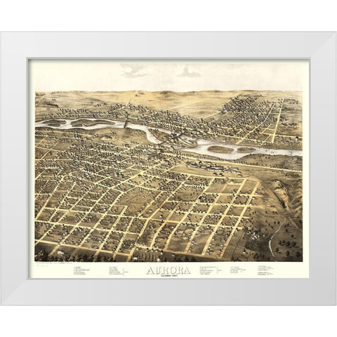 Aurora Illinois - Ruger 1867 White Modern Wood Framed Art Print by Ruger