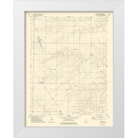 Bently Illinois Quad - USGS 1974 White Modern Wood Framed Art Print by USGS
