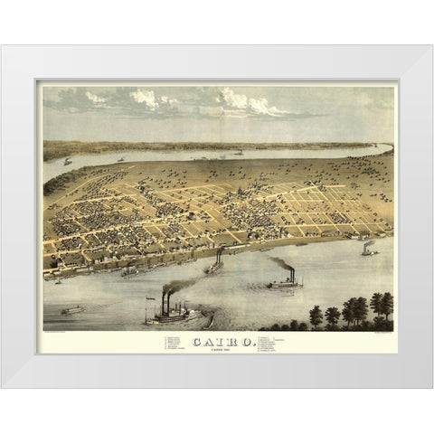 Cairo Illinois - Ruger 1867 White Modern Wood Framed Art Print by Ruger