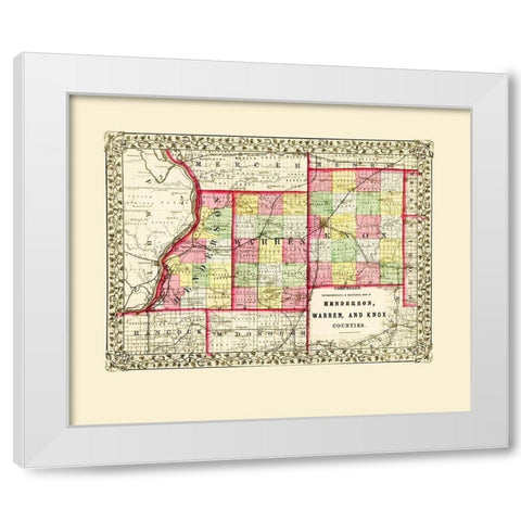 Henderson Warren Knox Illinois - Cambell 1870 White Modern Wood Framed Art Print by Cambell