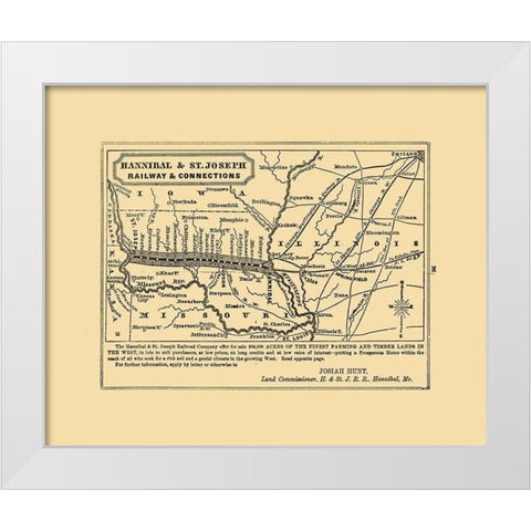 Missouri Illinois Railway - Thomas 1863 White Modern Wood Framed Art Print by Thomas